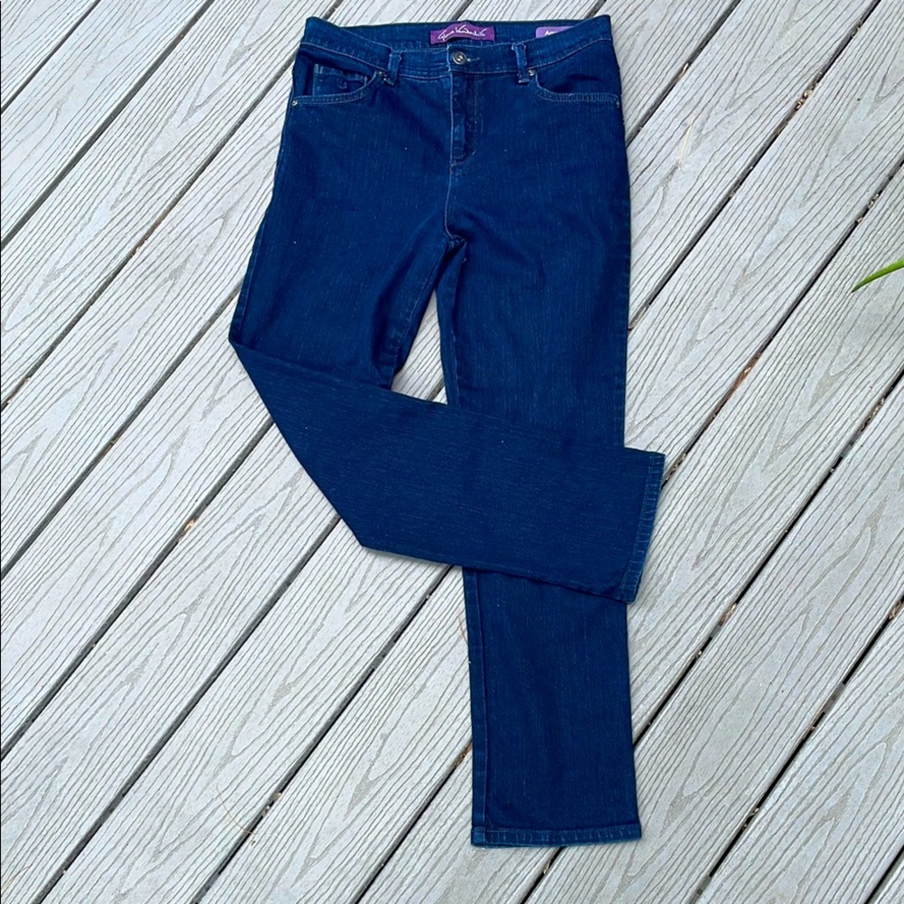 ❤️Gloria Vanderbilt AMANDA Dark Blue Straight Leg Jeans Classic Silhouette